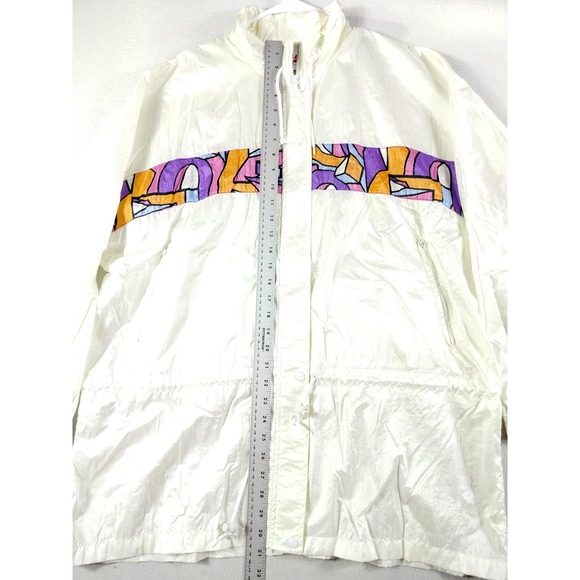 Vintage USA Olympics Jacket Mens XL White Nylon Windbreaker Track‎ Warmup 90s - Picture 8 of 10